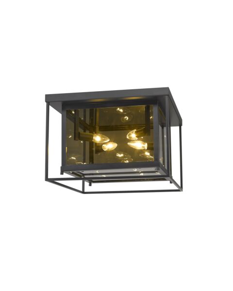 Z-Lite Infinity 4-Light Flush Mount Ceiling Light In Misty Charcoal