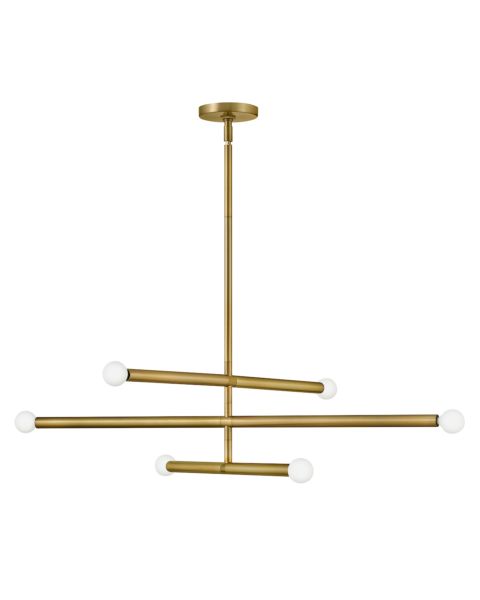 Millie 6-Light Chandelier in Lacquered Brass