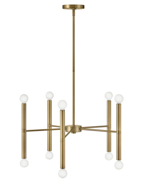 Millie 2-Light Chandelier in Lacquered Brass