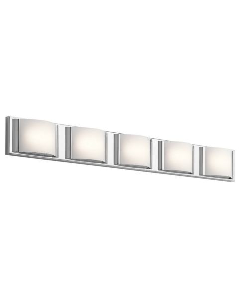 Elan Bretto 37.25 Inch 5 Light LED Bent Glass Bathroom Vanity Light in Chrome
