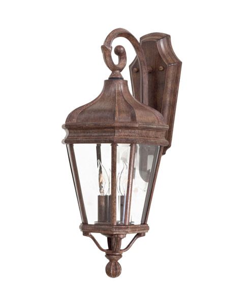The Great Outdoors Harrison 2 Light 21 Inch Outdoor Wall Light in Vintage Rust