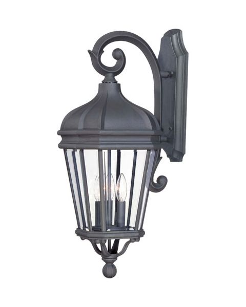 The Great Outdoors Harrison 3 Light 28 Inch Outdoor Wall Light in Black