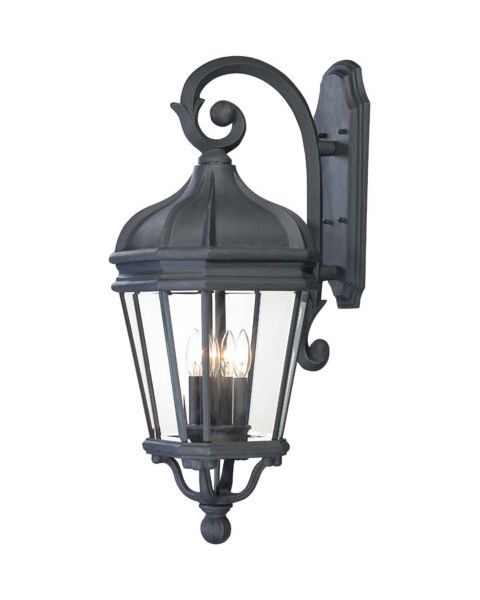 The Great Outdoors Harrison 4 Light 34 Inch Outdoor Wall Light in Black