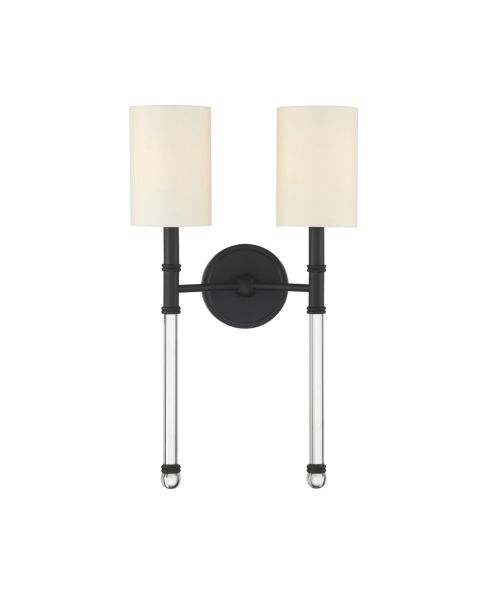 Savoy House Fremont 2 Light Wall Sconce in Matte Black