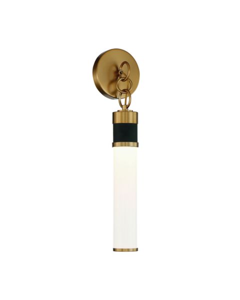 Savoy House Abel LED Wall Sconce in Matte Black with Warm Brass Accents
