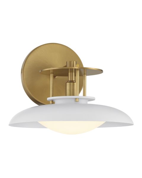 Savoy House Gavin 1 Light Wall Sconce in White with Warm Brass Accents