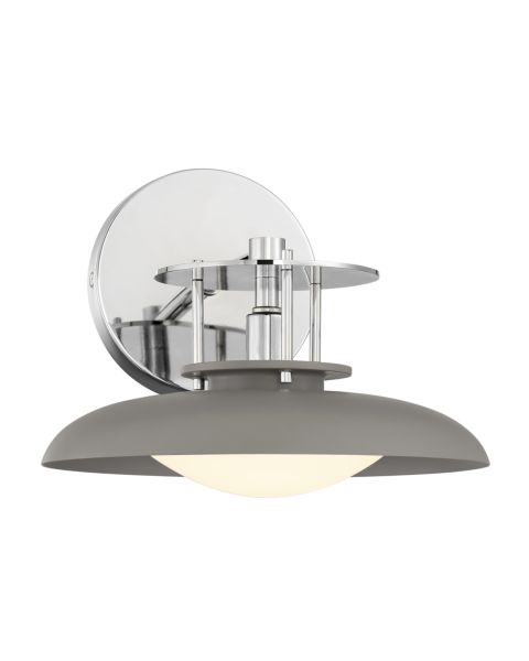 Savoy House Gavin 1 Light Wall Sconce in Gray with Polished Nickel Accents