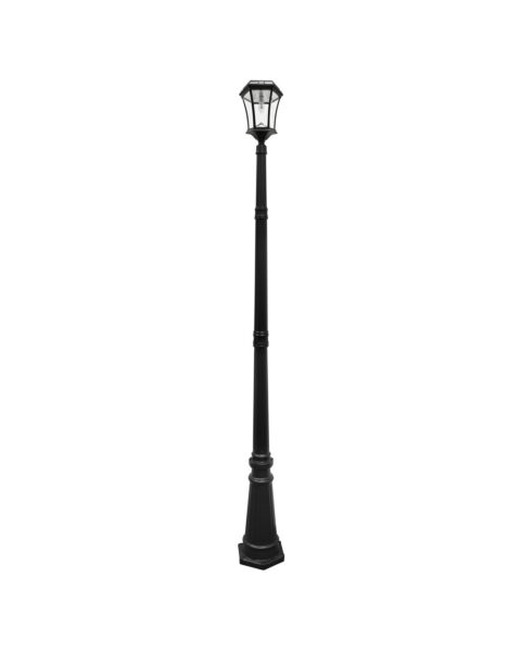 Victorian Bulb Solar Lamp Series 1-Light LED Post Mount in Black