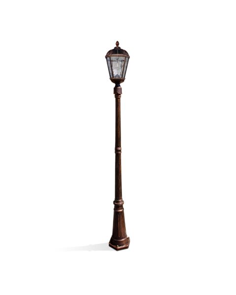 Royal Bulb Solar Lamp Series 1-Light LED Post Mount in Brushed Bronze