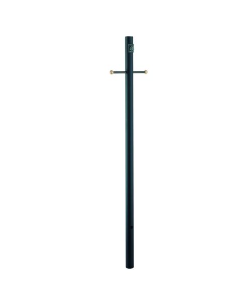 7-ft Black Direct Burial Post With Outlet And Cross Arm