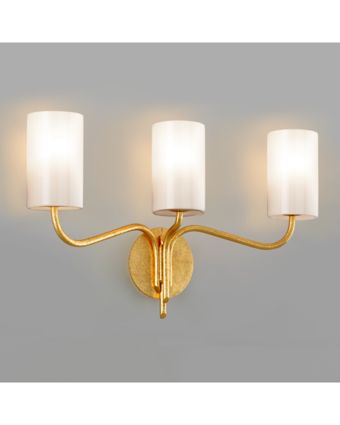 Troy Juniper 3 Light Bathroom Vanity Light in Textured Gold Leaf