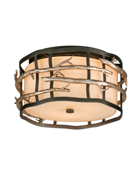 Troy Adirondack 2 Light Ceiling Light in Graphite and Silver Leaf