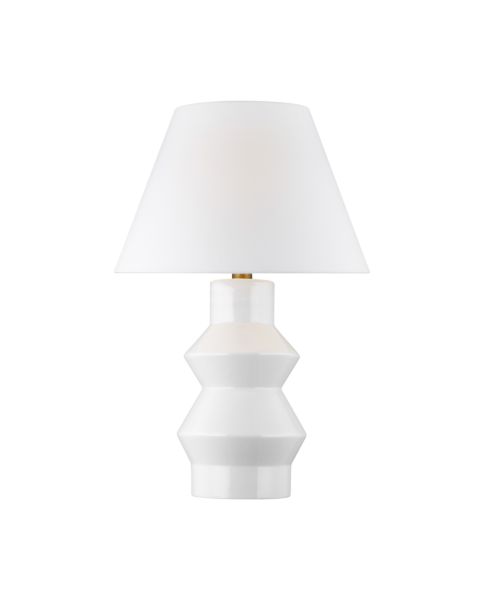 Abaco Table Lamp in Arctic White And Burnished Brass by Chapman & Myers