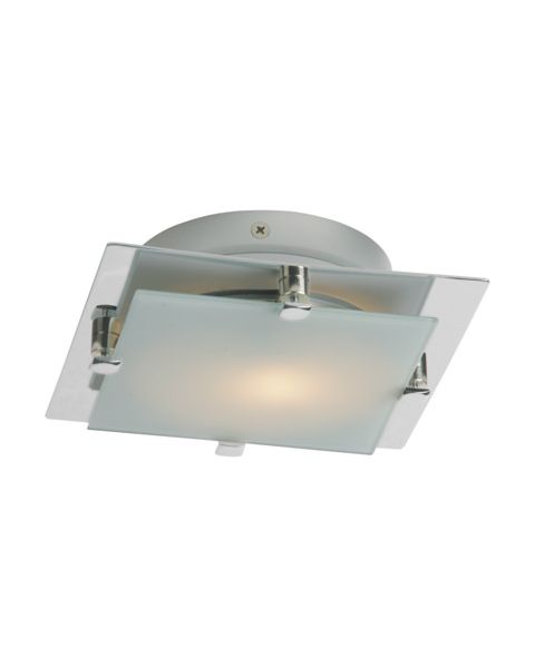 ET2 Piccolo LED 6.5 Inch Frost White Glass Flush Mount in Satin Nickel