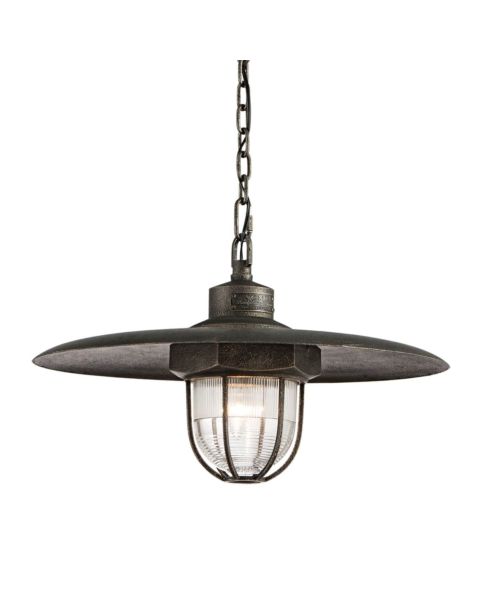 Troy Acme 13 Inch Pendant Light in Aged Silver