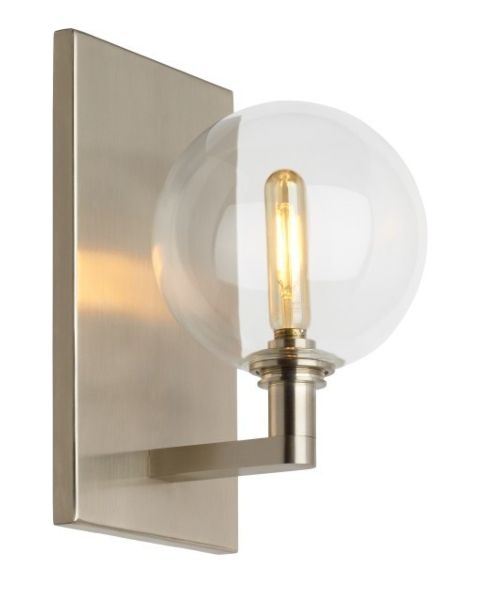 Tech Gambit 2700K LED 9 Inch Wall Sconce in Satin Nickel and Clear
