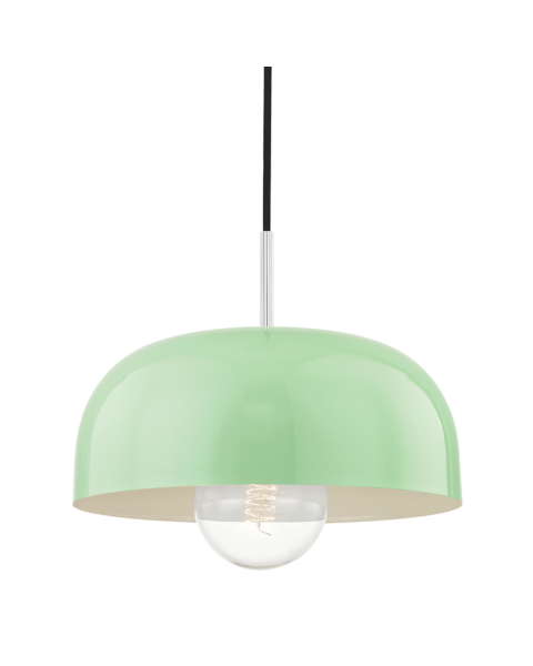 Mitzi Avery 14 Inch Pendant Light in Polished Nickel and Mint