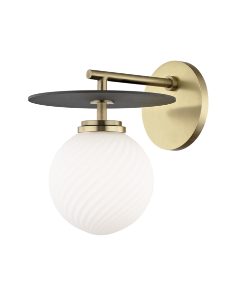 Mitzi Ellis 9 Inch Wall Sconce in Aged Brass and Black