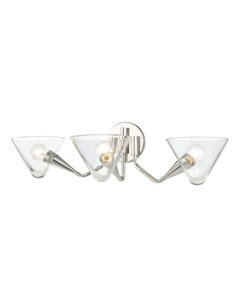 Mitzi Isabella 3 Light 7 Inch Wall Sconce in Polished Nickel