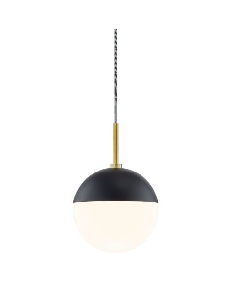 Mitzi Renee 10 Inch Pendant Light in Aged Brass and Black
