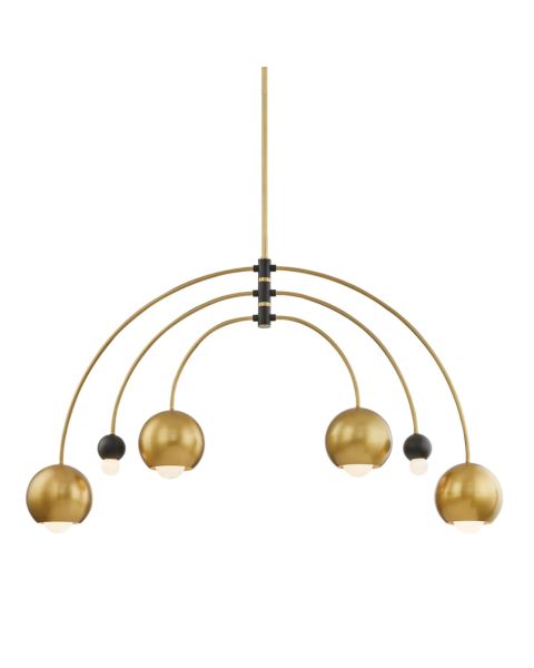 Mitzi Willow 2 Light Chandelier in Aged Brass and Black