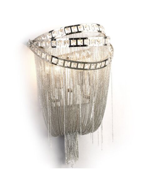 Wilshire Blvd 2-Light Wall Sconce in Polish Nickel with Crystal