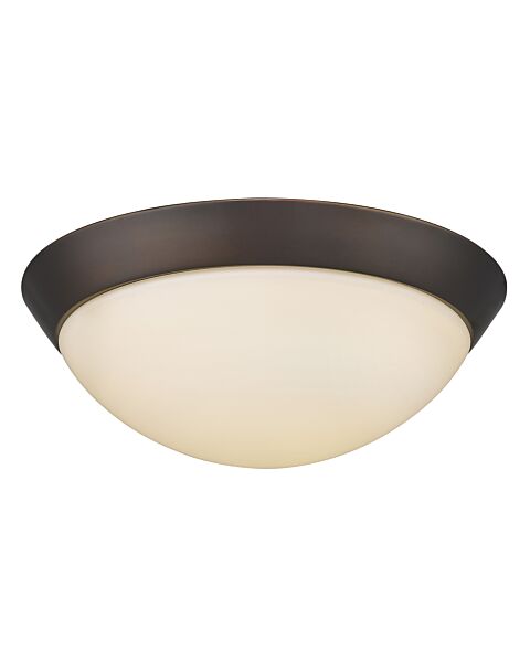 18-Watt Oil-Rubbed Bronze Integrated Led Flush Mount With Frosted Glass
