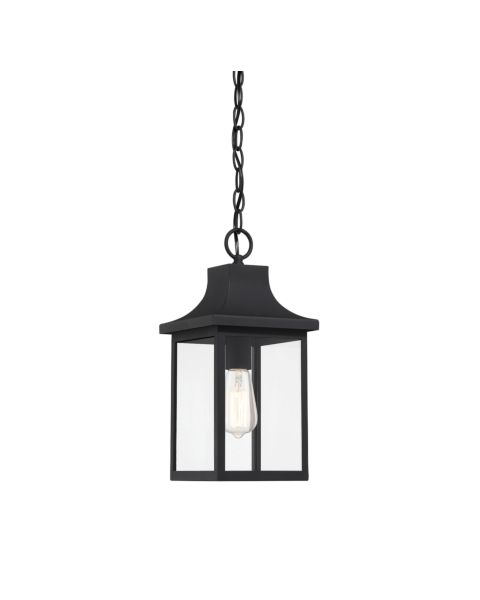 Meridian 1 Light Outdoor Hanging Lantern in Black