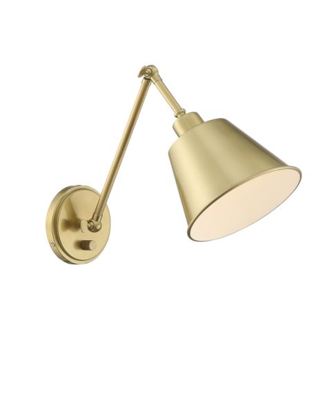 Crystorama Mitchell 16 Inch Wall Lamp in Aged Brass