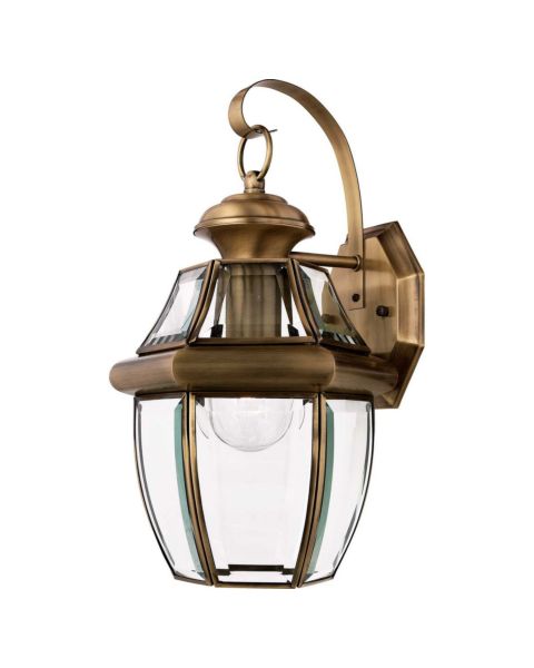 Quoizel Newbury 8 Inch Outdoor Hanging Light in Antique Brass