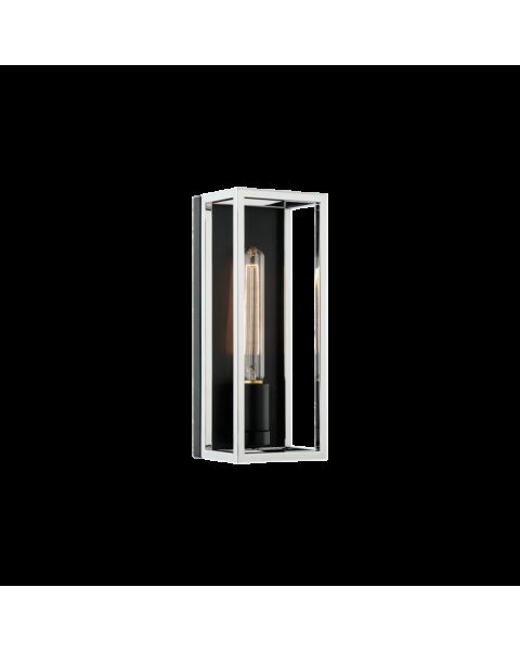 Matteo Shadowbox 1-Light Wall Sconce In Black With Chrome