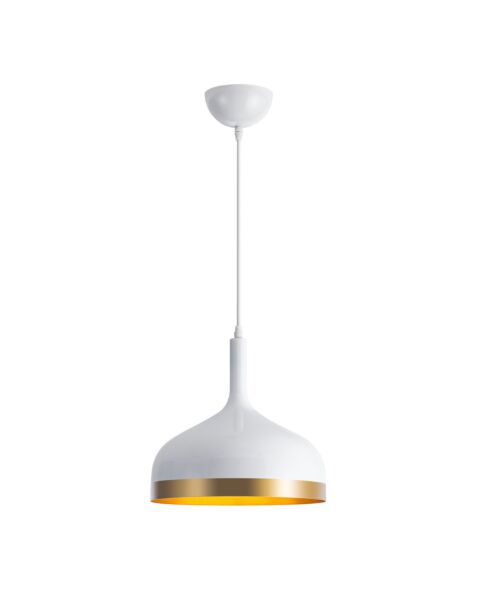 Dash Collection 1-Light Pendant in White and Gold