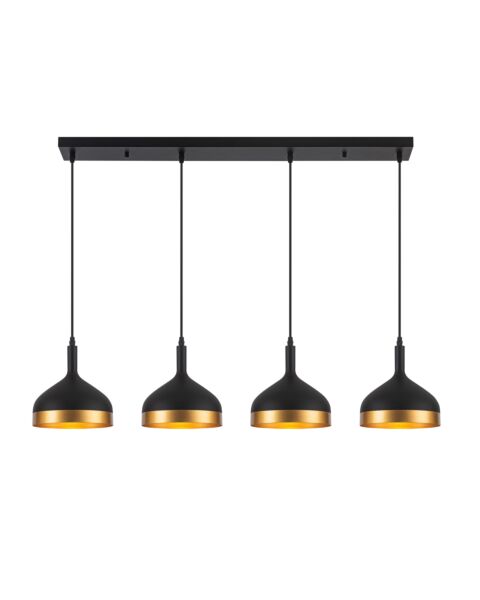 Dash Collection 4-Light Island Light in Black and Gold