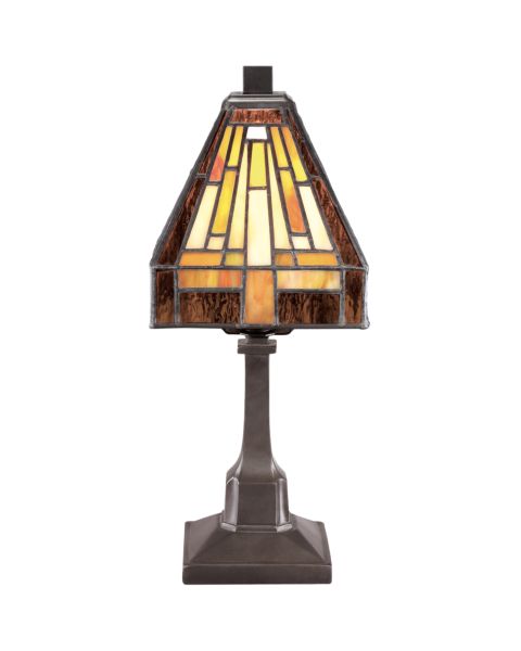 Quoizel Stephen Small Tiffany Table Lamp in Vintage Bronze