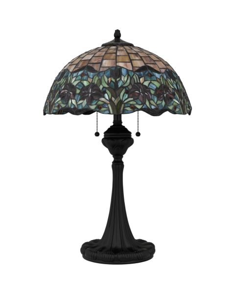 Tiffany 3-Light Table Lamp in Matte Black