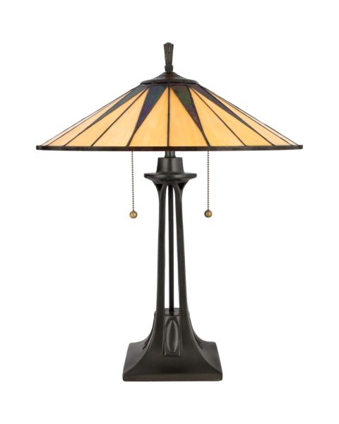 Quoizel Gotham 25 Inch Tiffany Table Lamp in Vintage Bronze