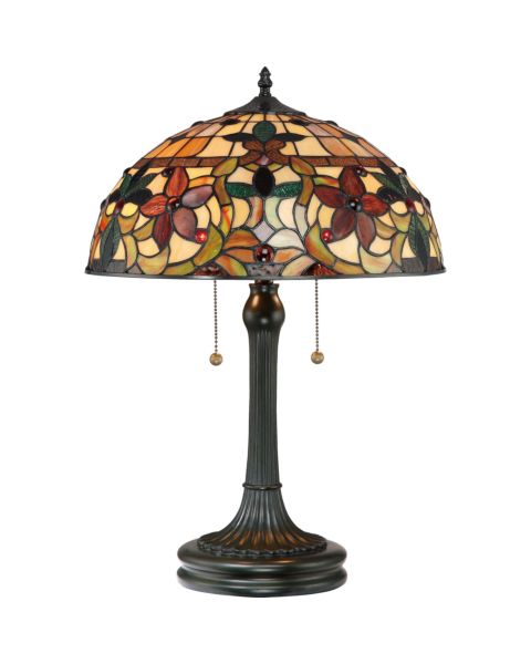 Quoizel Kami 23 Inch Tiffany Table Lamp in Vintage Bronze