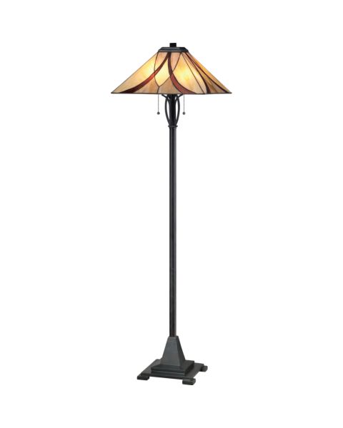 Quoizel Asheville 2 Light 60 Inch Floor Lamp in Valiant Bronze