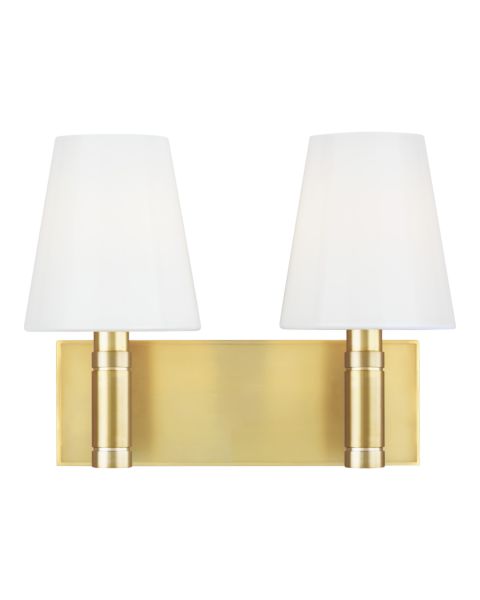 Beckham Classic 2 Light Bathroom Vanity Light in Burnished Brass by Thomas O'Brien