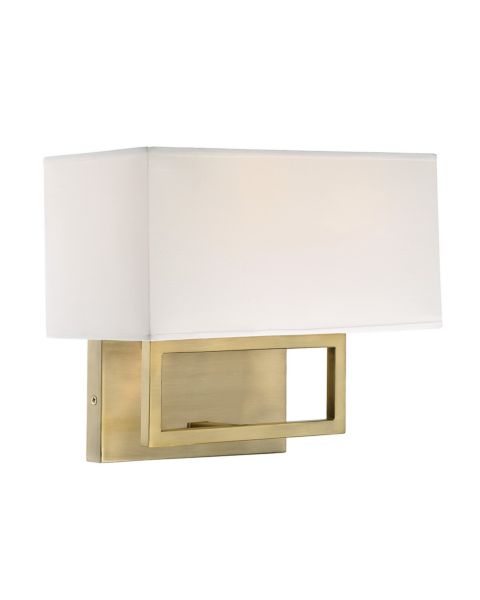 Trade Winds Rectangle 2 Light Wall Sconce in Natural Brass