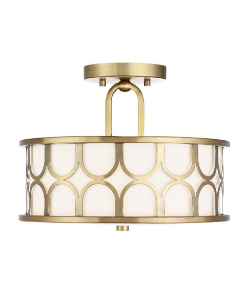 Trade Winds Courtland Semi Flush Mount Ceiling Light in Natural Brass