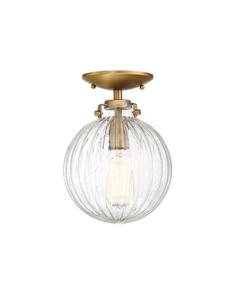 Trade Winds Nicole Semi Flush Mount Ceiling Light in Natural Brass