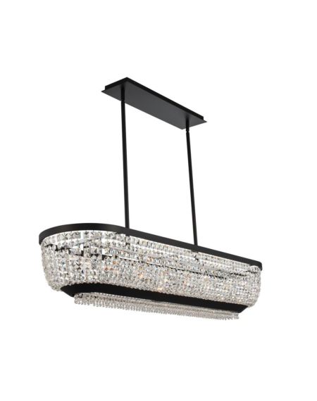  Terzo  Contemporary Chandelier in Matte Black with Polished Chrome