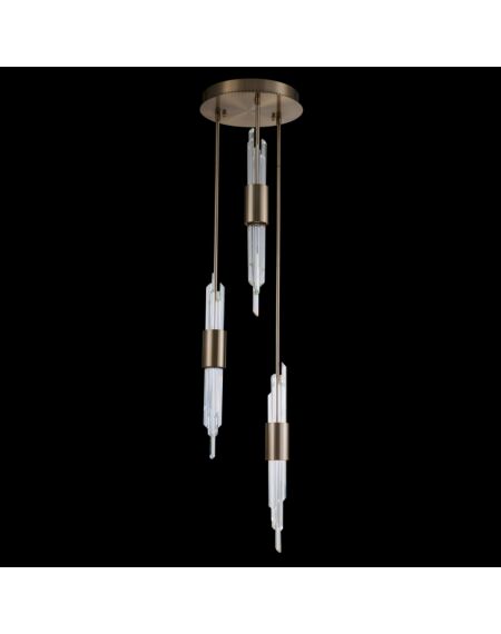 Lucca 3 Light Multi Drop Foyer in Brushed Champagne Gold