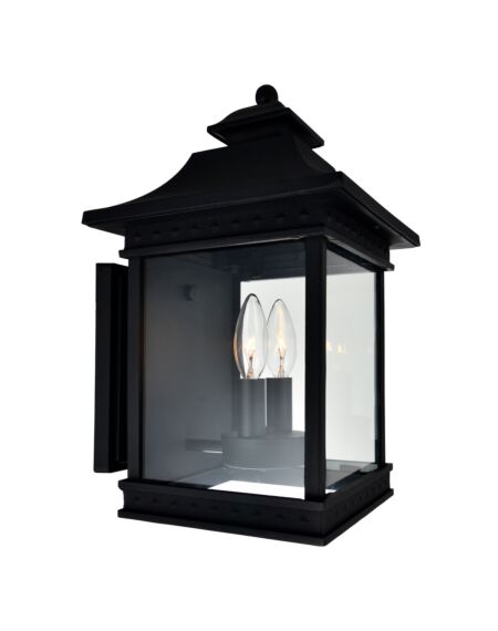 Cleveland 2-Light Outdoor Wall Lantern in Black