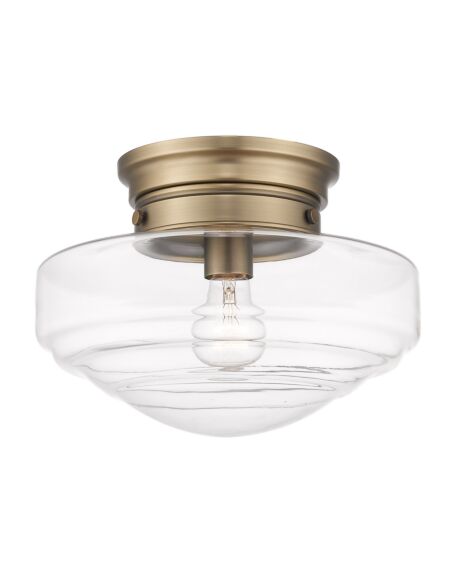 Ingalls Mbs 1-Light Semi-Flush Mount Ceiling Light in Modern Brass