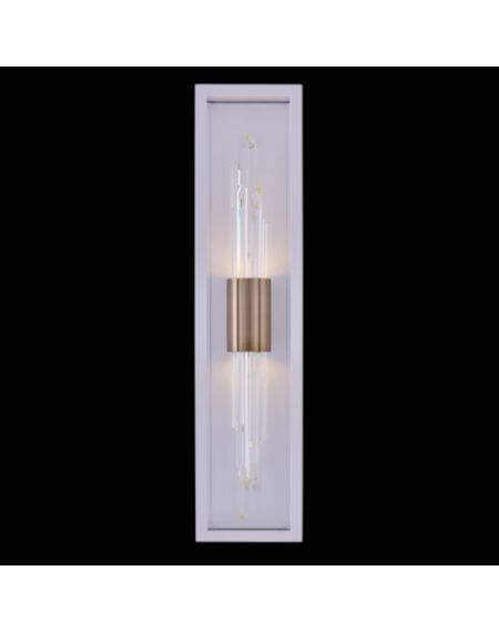 Lucca Esterno Champagne Gold LED Outdoor Wall Sconce in Brushed Champagne Gold & Matte White