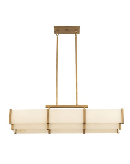 Orleans 5-Light Linear Chandelier in Distressed Gold