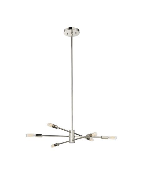 Savoy House Lyrique 6 Light Chandelier in Polished Nickel
