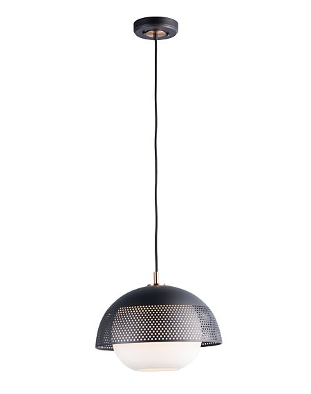  Perf Pendant Light in Black and Satin Brass